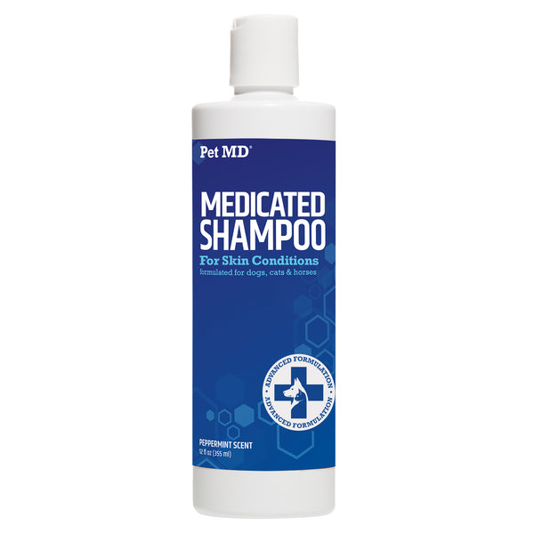 Antiseptic & Antifungal Medicated Shampoo for Dogs, Cats, Horses - 12 oz