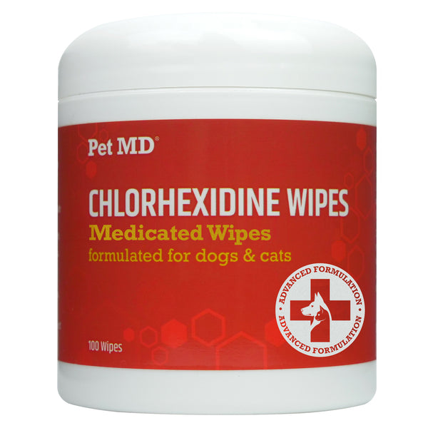 Chlorhexidine Wipes for Dogs & Cats - 100 Count