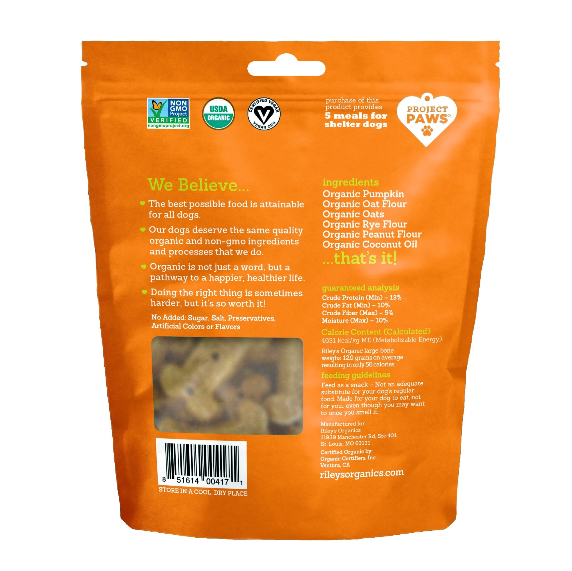 Organic Pumpkin & Coconut Baked Biscuits Large Bone (5oz) Pet MD Store