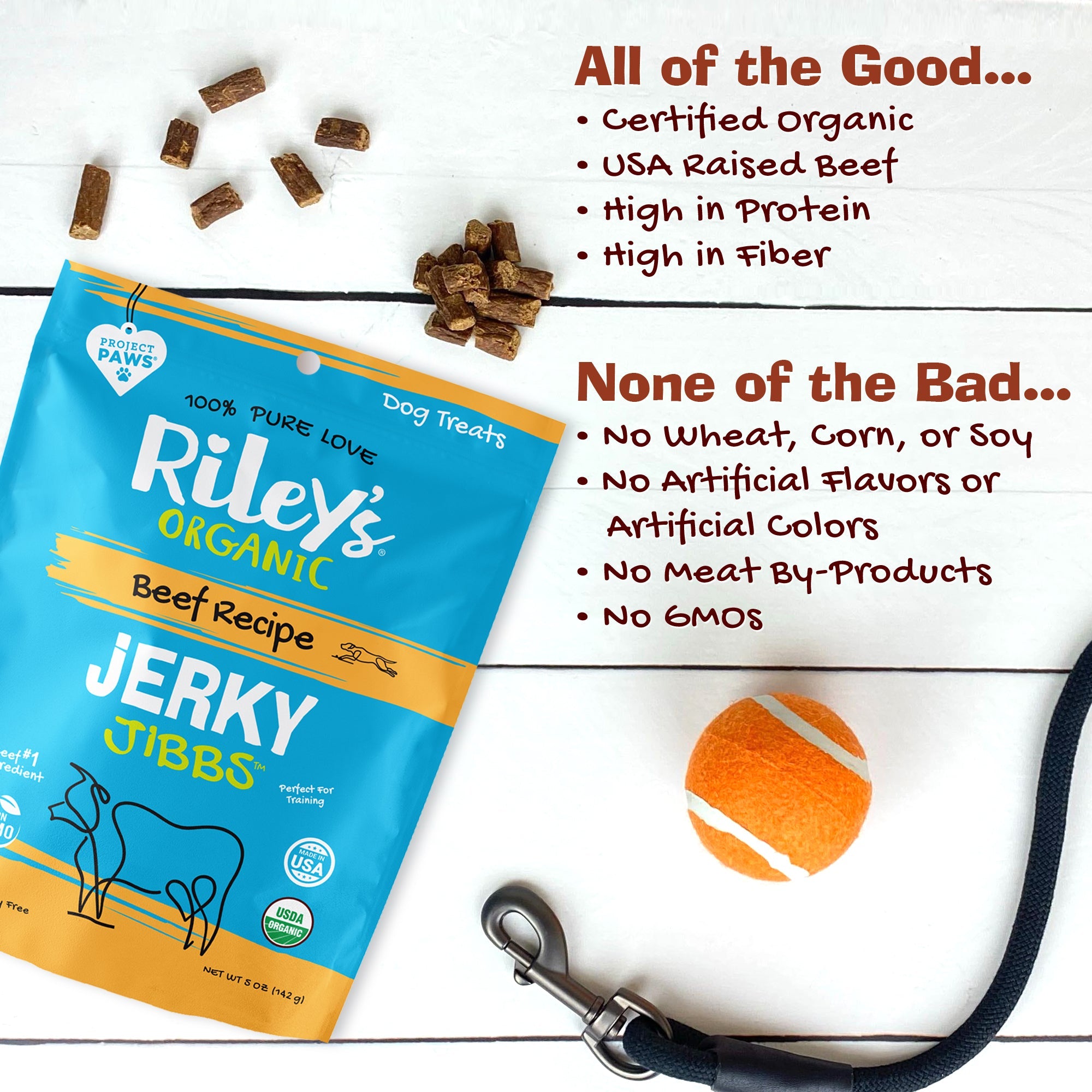 Organic Beef Jerky Jibbs (5oz) - Pet MD Store