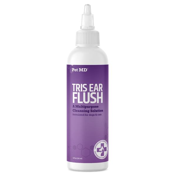 Tris Ear Flush Antiseptic Ear Cleaning Solution for Dogs & Cats - 12 oz