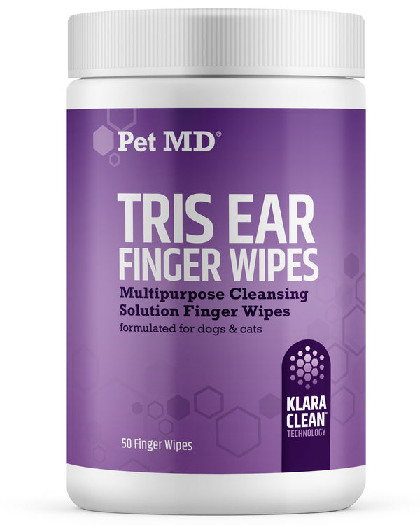 Pet MD Tris Ear Finger Wipes for Dogs and Cats - 50ct