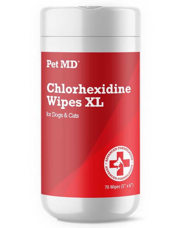 Chlorhexidine Antiseptic Wipes XL with Aloe for Dogs and Cats - 70 Count