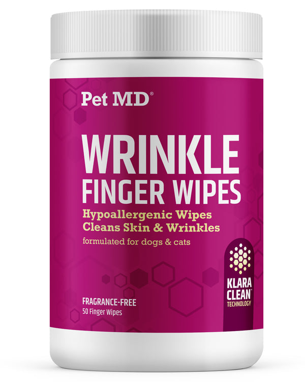 Pet MD Wrinkle Finger Wipes for Dogs and Cats - 50ct