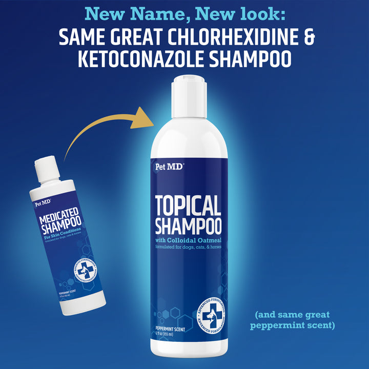 Antiseptic Antifungal Medicated Topical Shampoo for Dogs, Cats
