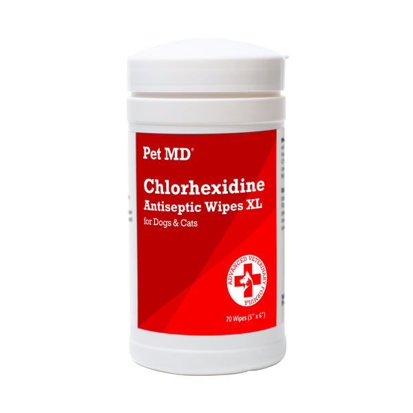 Chlorhexidine Antiseptic Wipes XL with Aloe for Dogs and Cats - 70 Count