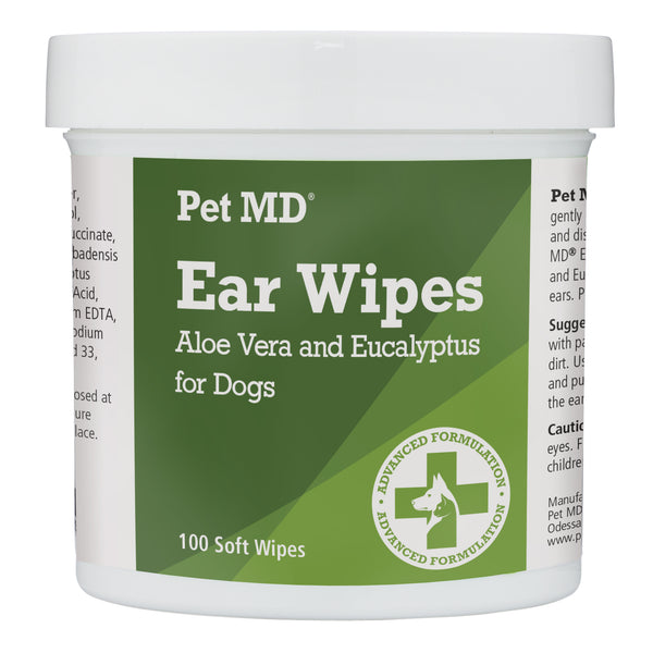 Ear Wipes with Aloe Vera and Eucalyptus for Dogs - 100 Count
