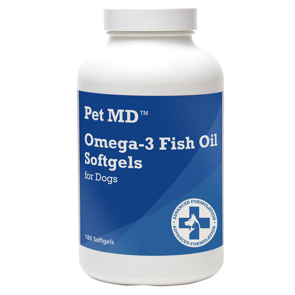 Omega 3 Fish Oil Softgels for Dogs 180 Count Pet MD Store