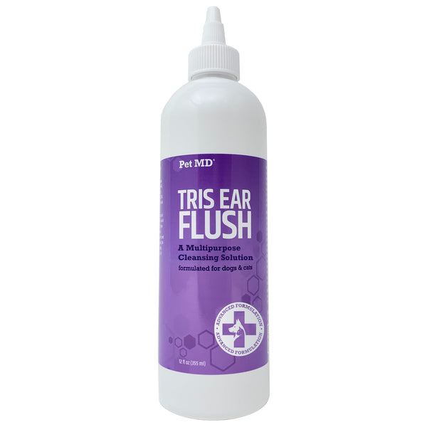 Tris Ear Flush Antiseptic Ear Cleaning Solution for Dogs & Cats - 12 oz
