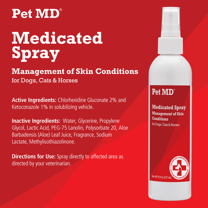 Antiseptic & Antifungal Medicated Spray for Dogs, Cats and Horses - 8 – Pet  MD Store
